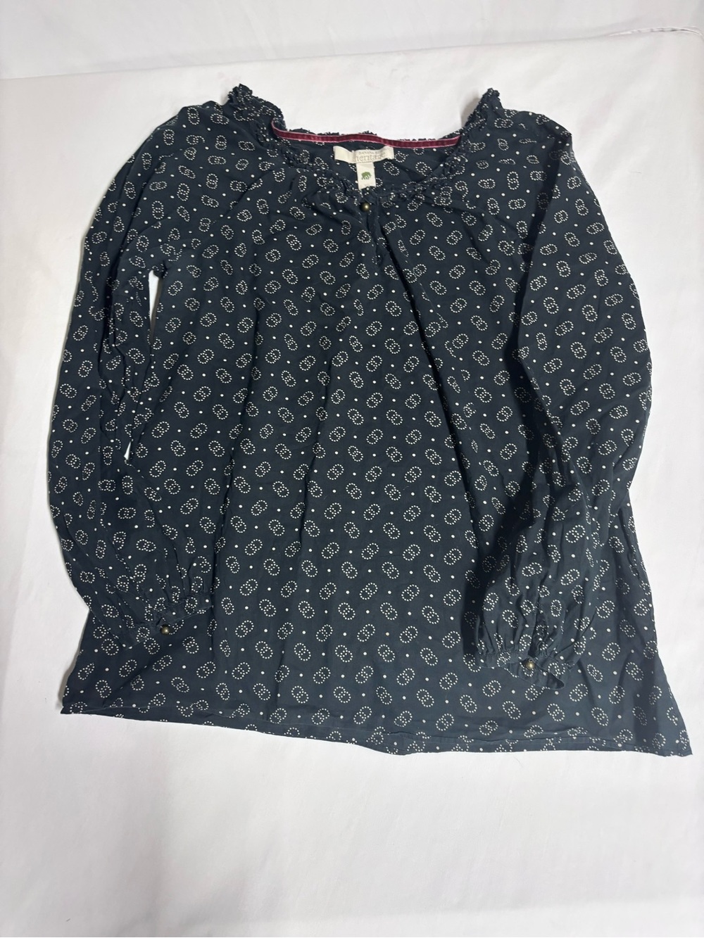 Banana Republic Heritage Cotton Ruffle Blouse XS